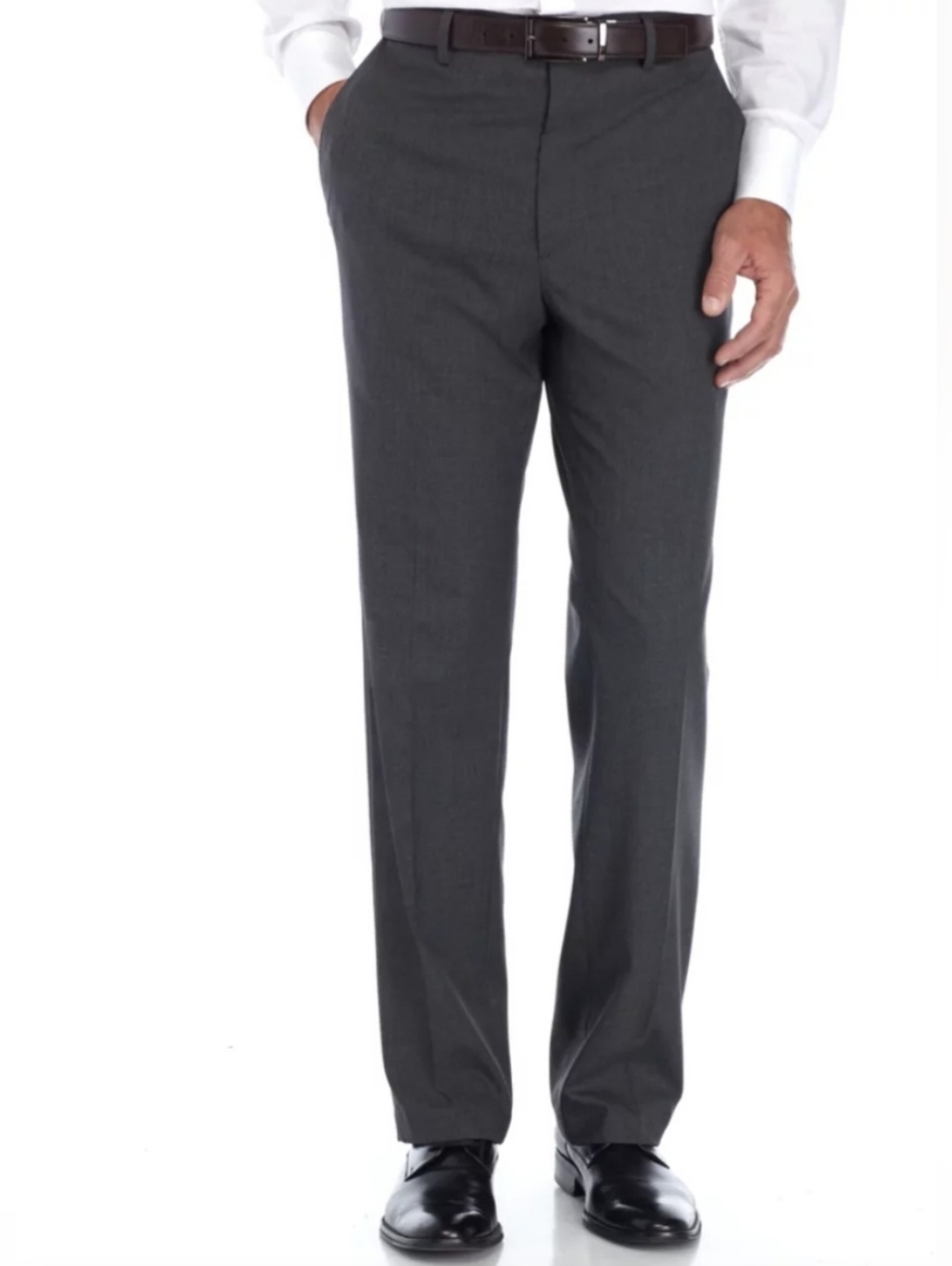 Saddlebred Gray Dress Pants 36x29 Men’s Flat Front Business Slacks Classic Fit